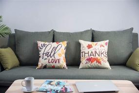 img 2 attached to 🦃 Thanksgiving Pillow Covers (17.4 x 17 inches, Set of 4, Assorted Designs)