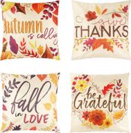 🦃 thanksgiving pillow covers (17.4 x 17 inches, set of 4, assorted designs) logo