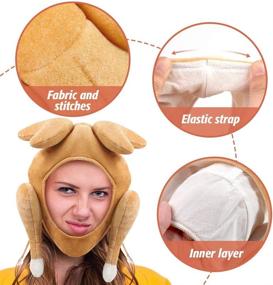 img 2 attached to AMOR PRESENT Thanksgiving Turkey Hat: Забавная шляпа для вечеринки на День благодарения и Хэллоуина - бурый