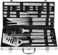 🔥 24-piece poligo bbq grill accessories set - ultimate camping grill utensils kit for perfect christmas and birthday gifts. stainless steel grilling accessories for outdoor barbecue - ideal bbq tools and gifts for men, women, and dad. logo