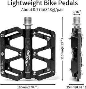 img 3 attached to 🚲 Alston 3 Bearings Mountain Bike Pedals - Flat Alloy Non-Slip Platform Pedals 9/16