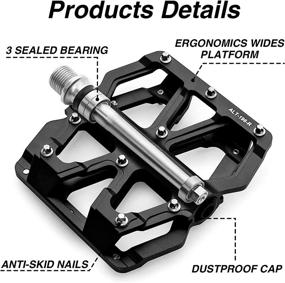 img 2 attached to 🚲 Alston 3 Bearings Mountain Bike Pedals - Flat Alloy Non-Slip Platform Pedals 9/16