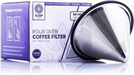 ☕ stainless steel reusable pour over coffee filter - paperless metal drip cone for chemex, hario v60, carafes, and drip coffee makers logo