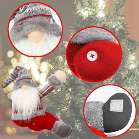img 2 attached to Grey Kilrygh Gnome Tree Topper for Christmas Tree Decorations 🎅 - Handmade Funny Gnome Holiday Home Decor that Doubles as Curtain Tie