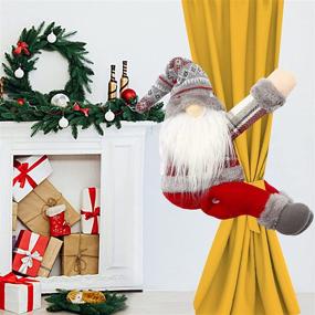 img 1 attached to Grey Kilrygh Gnome Tree Topper for Christmas Tree Decorations 🎅 - Handmade Funny Gnome Holiday Home Decor that Doubles as Curtain Tie