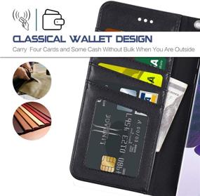 img 2 attached to Arae Wallet Case for Samsung Galaxy Note 20 Ultra: Black with Wrist Strap and Credit Card Holders