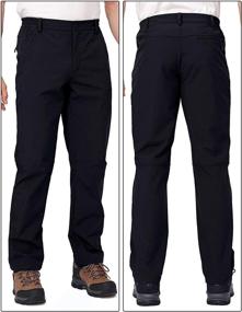 img 3 attached to 🏔️ CAMEL CROWN Men's Softshell Pants: Fleece-Lined Waterproof Winter Trousers for Snow Hiking, Skiing & Hunting