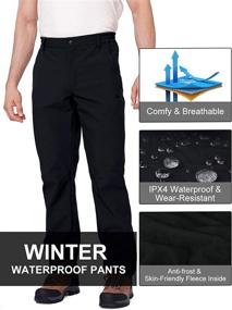 img 1 attached to 🏔️ CAMEL CROWN Men's Softshell Pants: Fleece-Lined Waterproof Winter Trousers for Snow Hiking, Skiing & Hunting