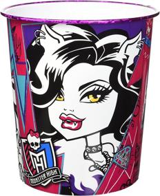 img 1 attached to 🗑️ Stylish Monster High Trash Can in Pink, Purple, and Blue - Durable Colored Plastic Bin for Any Room