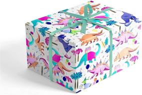 img 1 attached to Premium Folded Wrapping Paper for Children's Dinosaur Party, 2ft x 10ft - Ideal Jurassic Dinosaur Birthday Gift Wrap