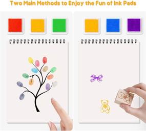 img 3 attached to 🎨 Kids Stamp Finger Washable Craft Ink Pad - Set of 24 Vibrant Colors, 1.18X1.18'' Size