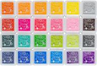 🎨 kids stamp finger washable craft ink pad - set of 24 vibrant colors, 1.18x1.18'' size logo