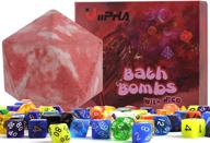 d20 bath bombs - dragon blood scented with polyhedral dice surprise, 🛁 11oz - gift box included, ideal for dungeon master, player and tabletop rpg enthusiasts logo