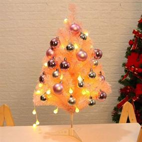img 4 attached to 🎄 24-inch Mini Desktop Artificial Christmas Tree with Lights and Ornaments for Xmas Decoration Supplies - Alapaste Simulation Tabletop Christmas Tree