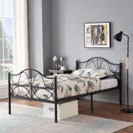 🛏️ vecelo twin size metal platform bed frame with headboard and deluxe crystal ball, easily assembled, matte black - no box spring needed for mattress foundation логотип