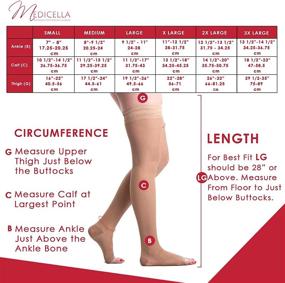 img 2 attached to Premium Medicella Thigh High Compression Stockings for Women | Open Toe | 15-20 mmHg Medical Quality