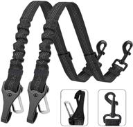 2 pack xirgs dog seat belt - upgraded latch bar attachment car seatbelt with elastic buffer, reflective nylon belt tether, and metal buckle - universal pet safety seat-belt for vehicles logo