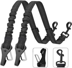 img 4 attached to 2 Pack XIRGS Dog Seat Belt - Upgraded Latch Bar Attachment Car Seatbelt with Elastic Buffer, Reflective Nylon Belt Tether, and Metal Buckle - Universal Pet Safety Seat-Belt for Vehicles