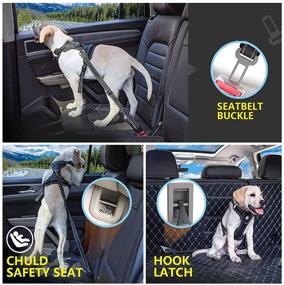 img 2 attached to 2 Pack XIRGS Dog Seat Belt - Upgraded Latch Bar Attachment Car Seatbelt with Elastic Buffer, Reflective Nylon Belt Tether, and Metal Buckle - Universal Pet Safety Seat-Belt for Vehicles