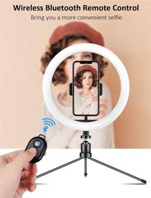 img 1 attached to 📸 Улучшите свою игру в селфи с GUSGU Selfie Ring Light: светодиодный свет с подставкой и держателем для телефона - минианьюс 10,2" для телефона, компьютера и ноутбука.