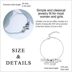 img 2 attached to ⭐️ Sterling Silver Star Anklets with Swarovski Crystals - Beach Link Chain Ankle Bracelets, Perfect Gifts for Women and Teen Girls