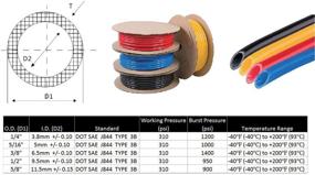 img 3 attached to 🚛 Mytee Products 3/8" черная нейлоновая трубка для воздушного тормоза SAE J844 - 100' Сертифицированная по стандарту DOT, воздушный пневматический шланг для системы воздушного тормоза.