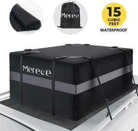 img 4 attached to 🚘 Merece Car Rooftop Cargo Carrier - Waterproof Luggage Carrier for Car Rooftop with Anti-Slip Mat and Car Top Carrier Door Hooks