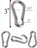 set of 4 - 3 inch stainless steel spring snap carabiner-keychain set for camping, fishing, traveling, hiking, and more логотип