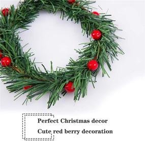 img 2 attached to Pack of 8 4-inch Christmas Candle Rings - Xmas Red Artificial Berry Candle Rings with 🕯️ Grass Small Wreaths | Ideal for Pillar Candle Holders, Rustic Weddings, Centerpieces | Christmas Holiday Home Tabletop Decor