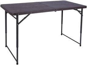 img 4 attached to 🍃 REDCAMP 48" Складной карточный столик квадратной формы: легкий и портативный для использования как в помещении, так и на открытом воздухе - коричневый 4 фута.