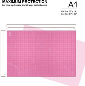 img 3 attached to 🔆 KC GLOBAL A1 (36"x24") Self-Healing Pink Cutting Mat - Sturdy, Reversible, Eco-Friendly, Non-Slip. Premium Desk Mat for Crafters, Quilters, and Hobbyists - Enhanced SEO