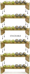 img 1 attached to 🍷 6-Tier Sorbus Stackable Bamboo Wine Rack — Classic Style Wine Racks for Bottles — Ideal for Bar, Wine Cellar, Basement, Cabinet, Pantry, and More.