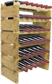 img 4 attached to 🍷 6-Tier Sorbus Stackable Bamboo Wine Rack — Classic Style Wine Racks for Bottles — Ideal for Bar, Wine Cellar, Basement, Cabinet, Pantry, and More.