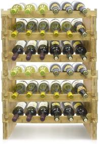 img 2 attached to 🍷 6-Tier Sorbus Stackable Bamboo Wine Rack — Classic Style Wine Racks for Bottles — Ideal for Bar, Wine Cellar, Basement, Cabinet, Pantry, and More.
