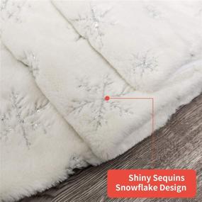 img 2 attached to 🎄 Kederwa 35-inch White Christmas Tree Skirt - Luxurious Faux Fur Xmas Tree Mat Cover with Sequin Snowflakes - Thick Plush Tree Cover for Christmas Tree Ornaments