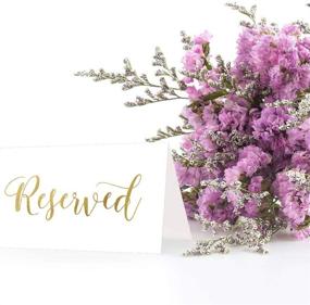 img 2 attached to 25 Gold VIP Reserved Sign Tent Place Cards - Perfect for Restaurant, Wedding Reception, Church, Office Board Meeting, Holiday Christmas Party - Printed Seating Reservation Accessories for DIY Seat Placement