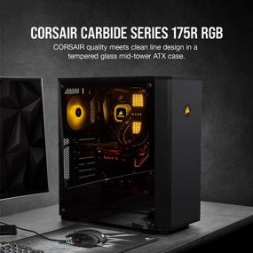 img 3 attached to Корпус для игрового компьютера Corsair Carbide Series 175R черного цвета с средним размером и поддержкой ATX с закаленным стеклом и подсветкой RGB.