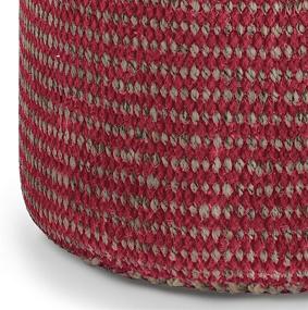 img 1 attached to 🪑 SimpliHome Larissa Round Braided Pouf: Natural and Maroon Small Parcel Seating Solution