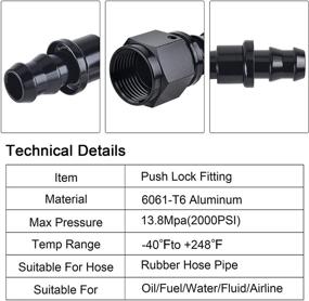 img 2 attached to 🔧 High-Quality SYKRSS 10AN 90 Degree Push Lock Swivel Hose End Fitting - 2pcs, Black