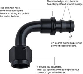 img 1 attached to 🔧 High-Quality SYKRSS 10AN 90 Degree Push Lock Swivel Hose End Fitting - 2pcs, Black