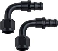 🔧 high-quality sykrss 10an 90 degree push lock swivel hose end fitting - 2pcs, black logo