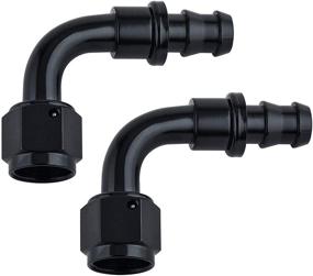 img 4 attached to 🔧 High-Quality SYKRSS 10AN 90 Degree Push Lock Swivel Hose End Fitting - 2pcs, Black