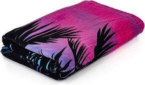 img 2 attached to 🌴 Dawhud Direct Palm Tree Sunset Plush Cotton Beach Towel: Luxuriously Soft & Perfect for Bath, Pool, and More!