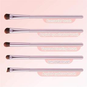 img 2 attached to 💄 5-Piece Eyeshadow Brush Set, High-Quality Eyebrow, Eyeshadow, and Concealer Brushes for Eye Blending and Smudging with Case, Pink Makeup Brushes Ideal for Travel