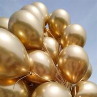 premium metallic gold party balloons - 5 pack 18 inch | shiny chrome gold latex balloon for birthday, wedding, baby shower and more! логотип