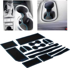 img 4 attached to 🔵 CupHolderHero: Premium Toyota Camry Accessories 2018-2022 - Non-Slip Cup Holder Inserts, Console Liner Mats & Door Pocket Liners (Blue Trim) - 16-pc Set