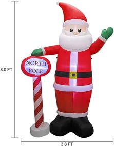 img 2 attached to 🎅 MorTime 8FT Inflatable Santa Claus: Lighted Giant Wave North Pole – Xmas Outdoor Decorations