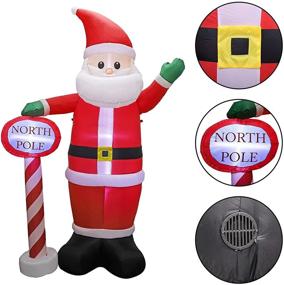 img 3 attached to 🎅 MorTime 8FT Inflatable Santa Claus: Lighted Giant Wave North Pole – Xmas Outdoor Decorations