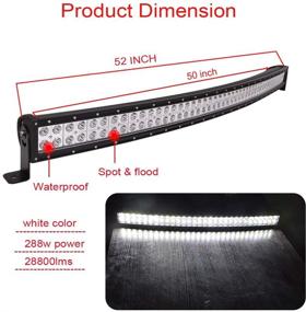 img 2 attached to Изогнутая 52-дюймовая 288W внедорожная LED-подсветка с комбинированным лучом Spot/Flood, кронштейнами на верхний козырек лобового стекла и комплектом проводки - совместима с Can-am Maverick X3 Max 2017-2021