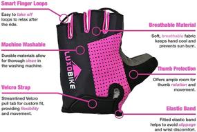 img 3 attached to 🚴 LuxoBike Cycling Gloves - Anti Slip Shock Absorbing Padded Breathable Half Finger Short Sports Gloves for Men/Women - Bicycle Gloves, Bicycling Gloves, Mountain Bike Gloves - Accessories